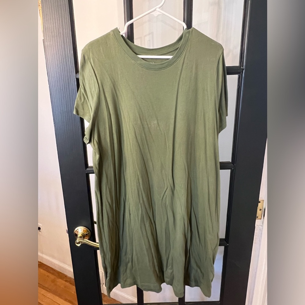 XXL olive green t shirt dress